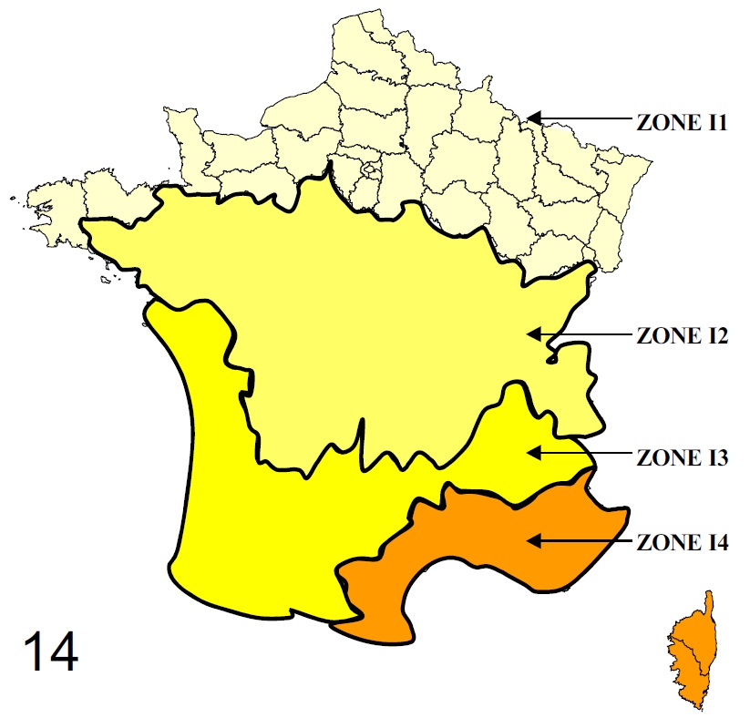 Zones climatiques en France pour la pose d'un chauffe-eau solaire